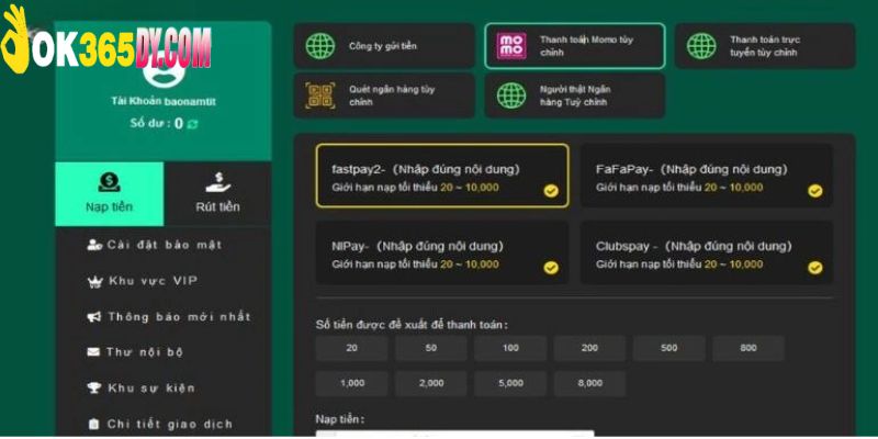 Nạp Tiền OK365 Bước Đệm Hoàn Hảo Để Thắng Lớn Mỗi Ngày